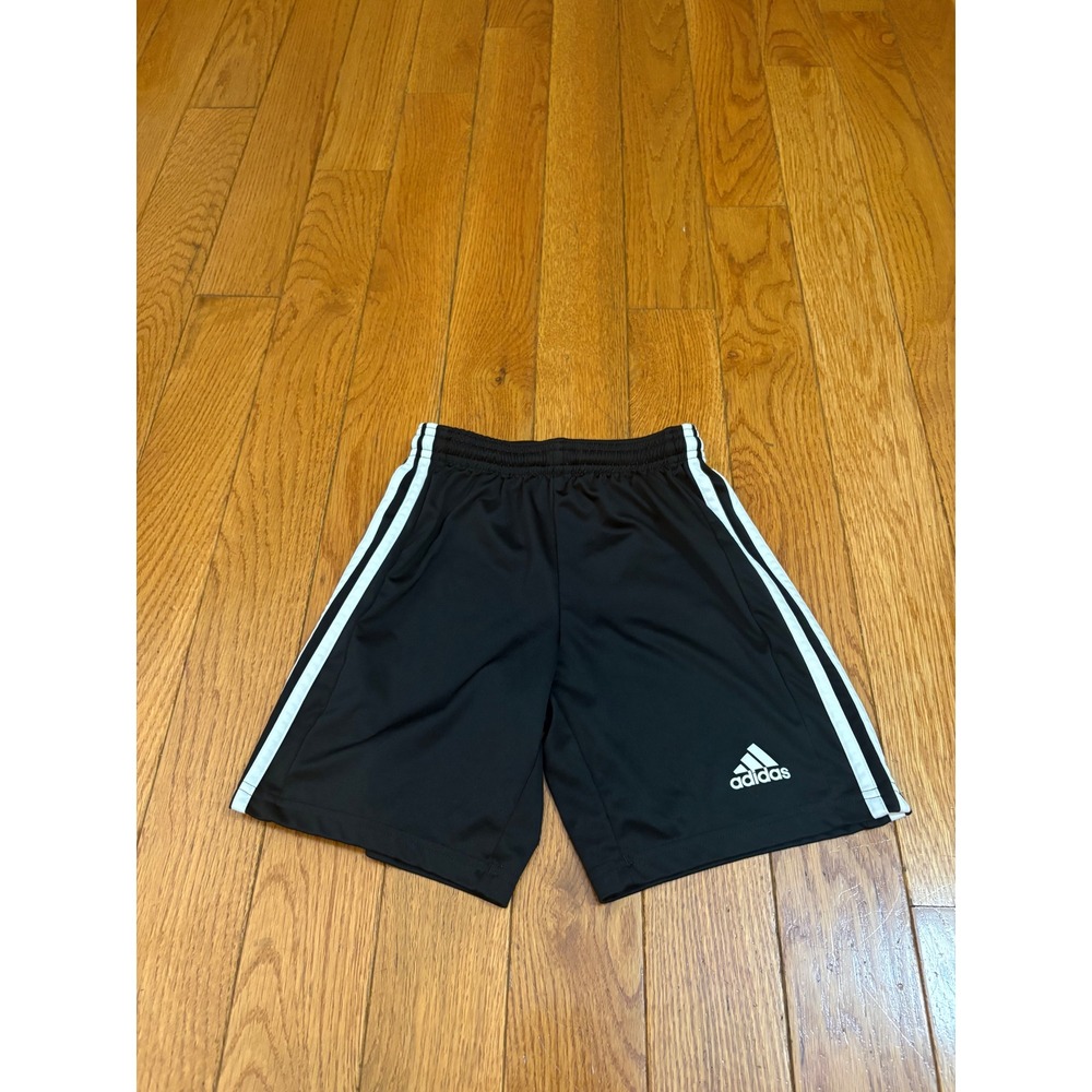 Adidas Kids Black Aeroready Primegreen 3-Stripe Athletic Shorts Size S Small‎